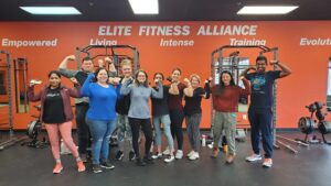 A group of people at  Elite Fitness Alliance in East Brunswick, NJ