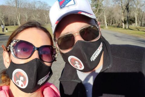 A couple with Elite Fitness Alliance mask in East Brunswick, NJ