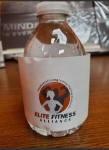 Elite Fitness Alliance labelled water bottle, East Brunswick, NJ