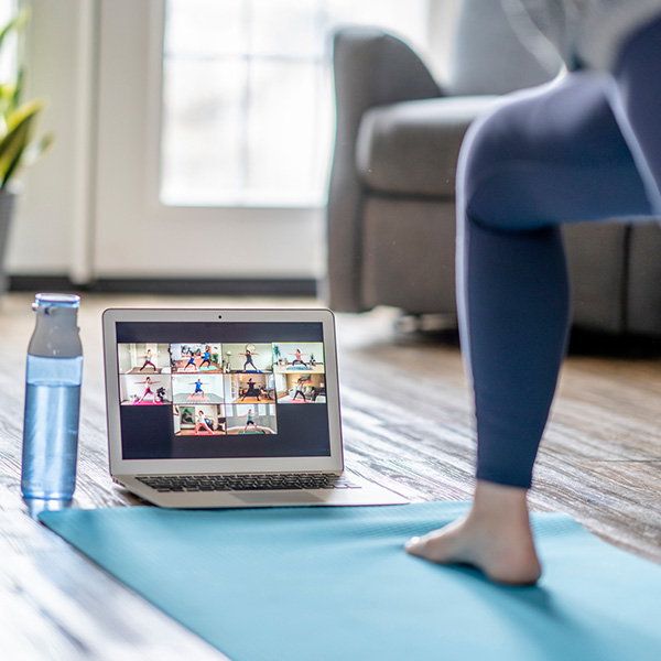 woman training at home